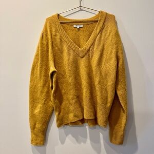 Mustard color Madewell V-Neck Sweater